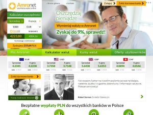 Amronet - internetowy kantor wymiany waluty.